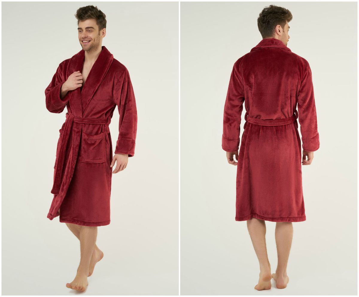 bata de cuello de microfibra burgunday | Cosas a considerar al comprar un vestido de hombre vestido de hombre bata de seda para hombre